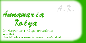 annamaria kolya business card